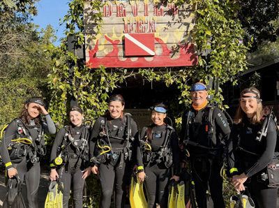First-time scuba diving students during a NAUI Open Water certification course