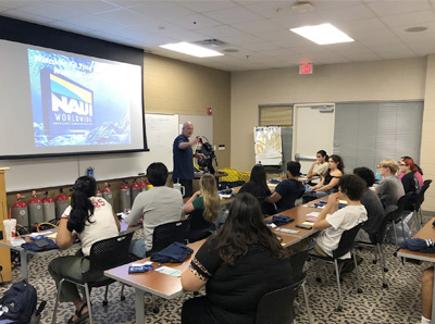 Students and group members learning scuba diving with Ranger Rick's Scuba Adventure